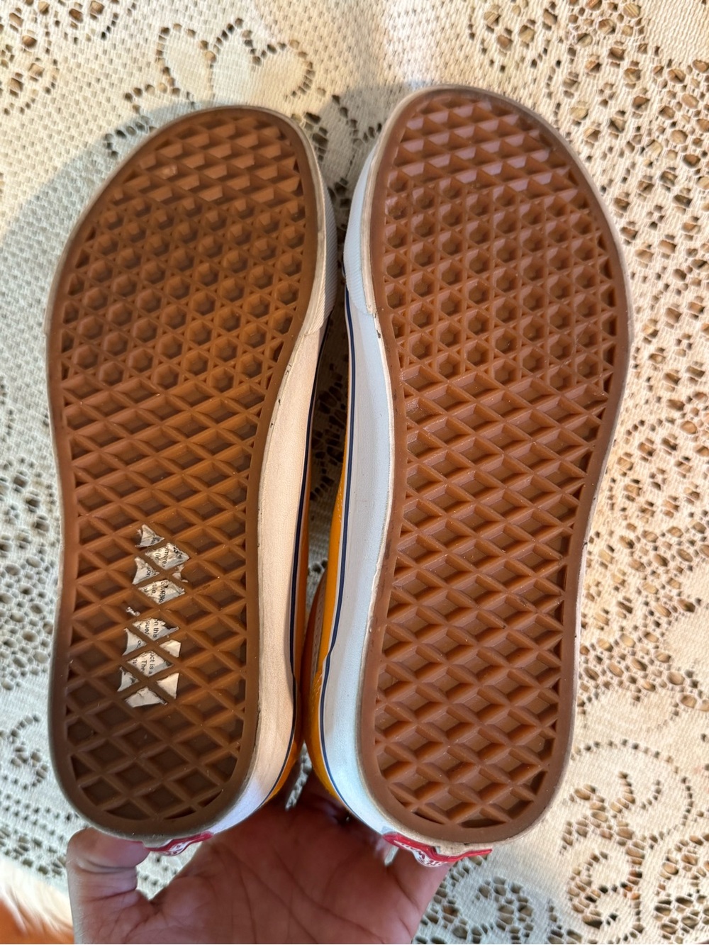 Vans Orange Suede Low-Top Skate Shoe with White Sole - Picture 6 of 7
